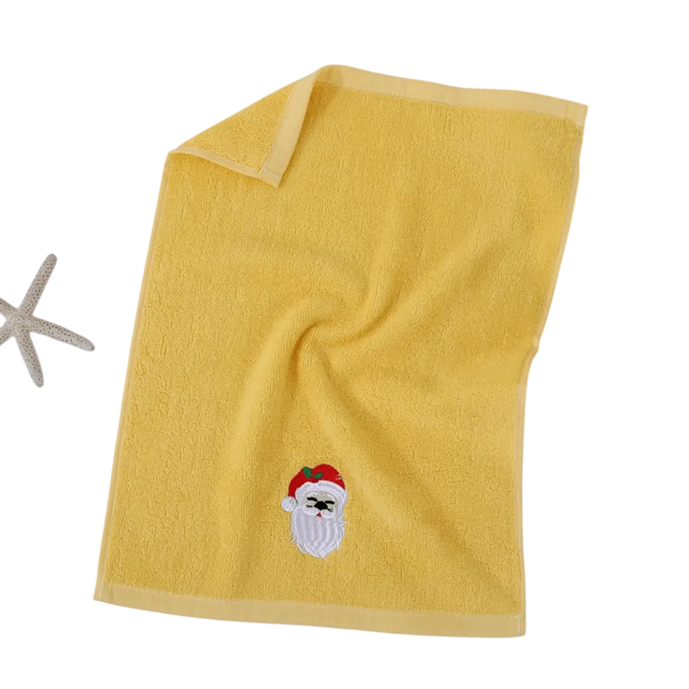 TOALLA DE MANO CON PAPA NOEL BORDADO