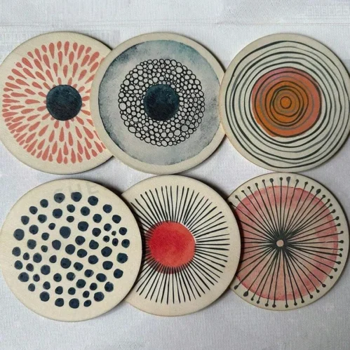 JUEGO DE POSAVASOS DE MADERA x6