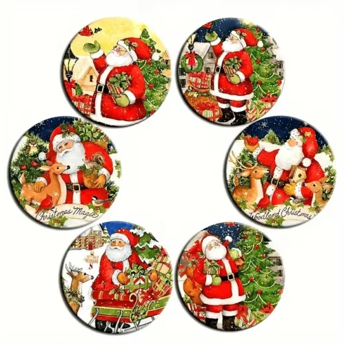 6x POSAVASOS NAVIDAD MADERA